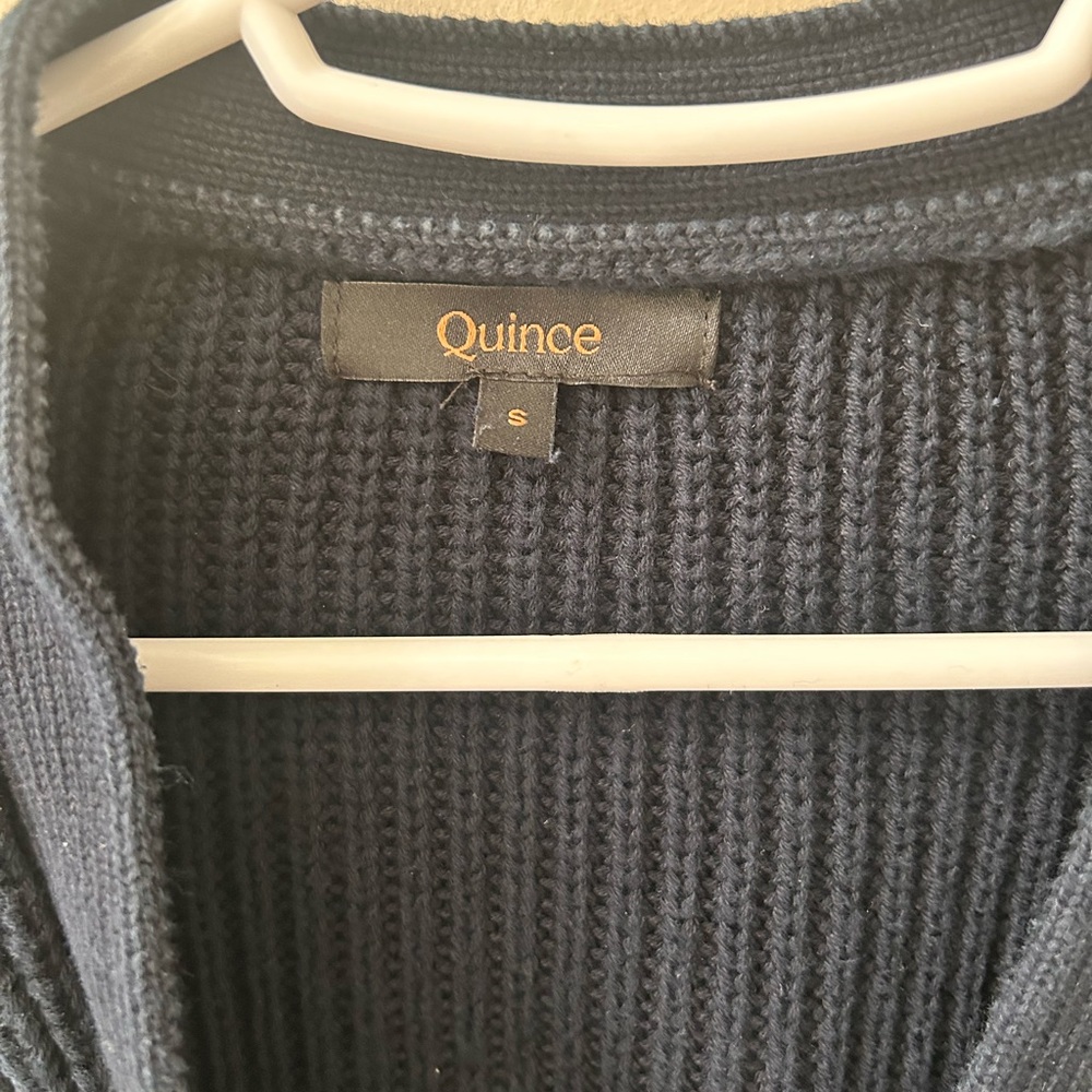 Quince cotton fisherman boxy cropped cardigan - Picture 2 of 4